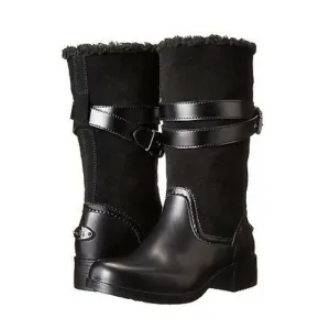 Coach Women’s Black Buckle Zena Cold Weather Shearling Suede Rubber Boots Size 6