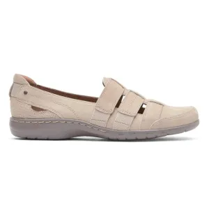 COBB HILL PENFIELD LEATHER STRAPPY WOVEN SLIP ON LOAFERS DOVE NOB SZ 7.5 EE
