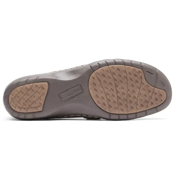 COBB HILL PENFIELD LEATHER STRAPPY WOVEN SLIP ON LOAFERS DOVE NOB SZ 7.5 EE