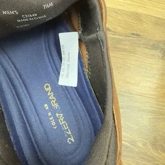 Cole Haan 2.Zerogrand Men Size 7.5 Laser Wing Shoes Brown Leather C23832