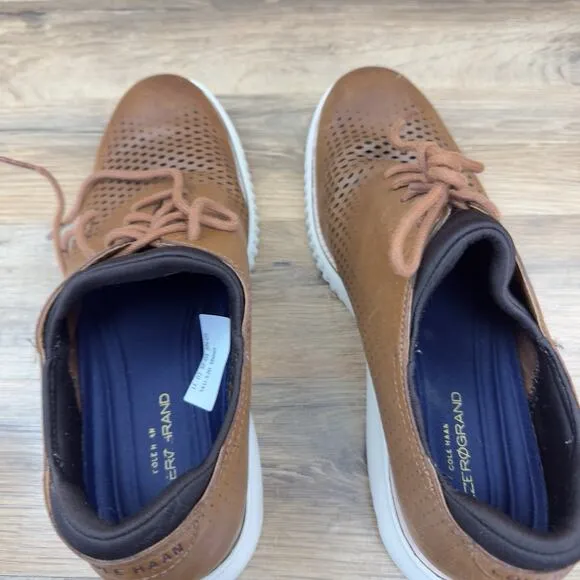 Cole Haan 2.Zerogrand Men Size 7.5 Laser Wing Shoes Brown Leather C23832