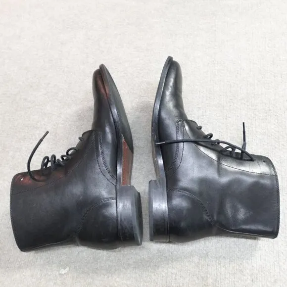 Cole Haan Boots 10.5 Black Leather Dress 8 Eye Plain Toe