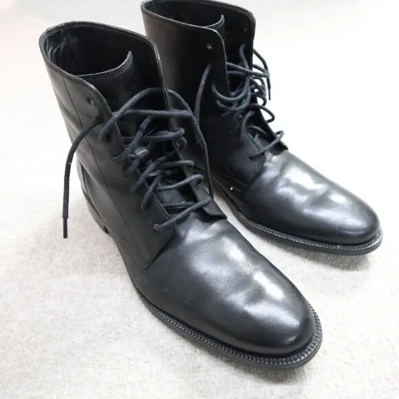 Cole Haan Boots 10.5 Black Leather Dress 8 Eye Plain Toe