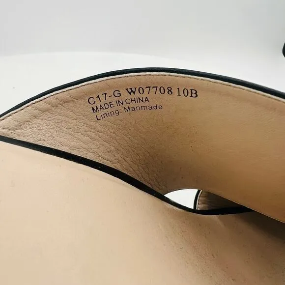 Cole Haan Gabby Leather Block Heel Black Sandals Size 10