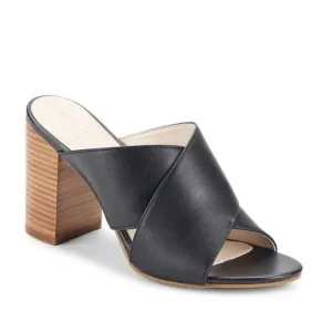 Cole Haan Gabby Leather Block Heel Black Sandals Size 10