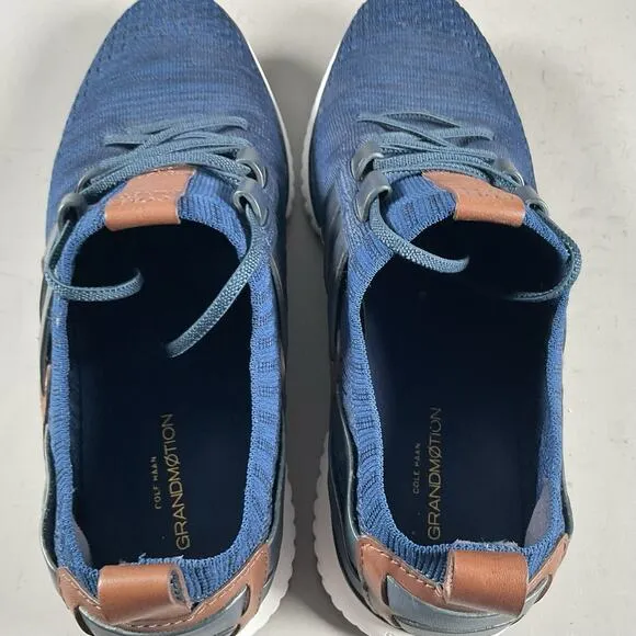 Cole Haan Grand Motion Stitchlite Men's 9.5 Knit Blue Sneaker Casual Dress Shoes