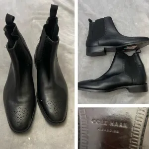 Cole Haan Grand OS Men's Black Leather Chelsea Ankle Dress Boots Size 7.5