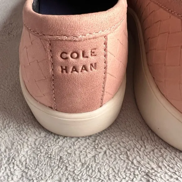Cole Haan GrandPro Crosscourt Braided Leather Slip-On Sneakers Mahogany Rose