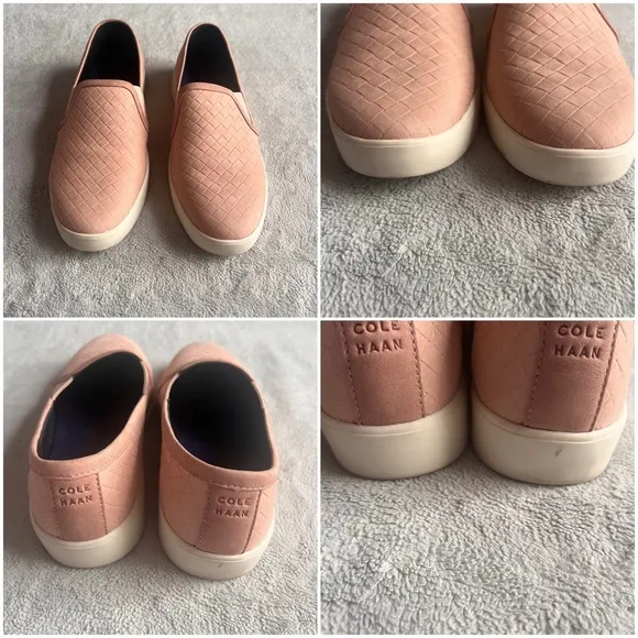 Cole Haan GrandPro Crosscourt Braided Leather Slip-On Sneakers Mahogany Rose