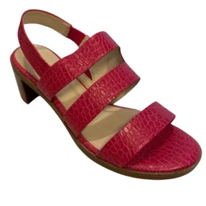 Cole Haan Grandseries Pink Embossed Leather Heeled Sandals Size 8.5