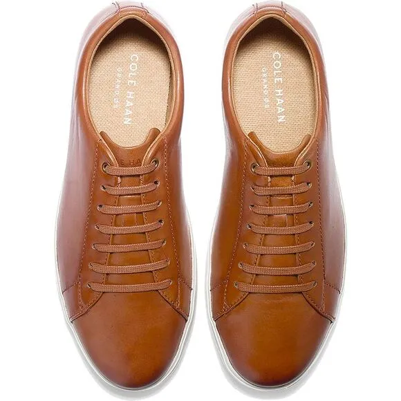 Cole Haan Mens Grand Crosscourt II Tan Leather Casual Shoes Sneakers New