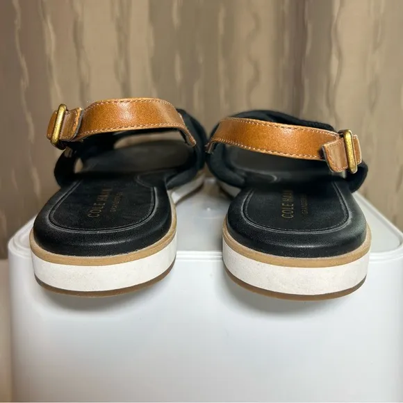 Cole Haan Mikaela Sitichlite Women's 6 Black Tan Crisscross Sandals W23300