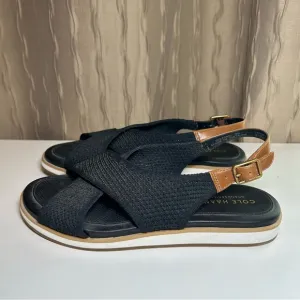 Cole Haan Mikaela Sitichlite Women's 6 Black Tan Crisscross Sandals W23300