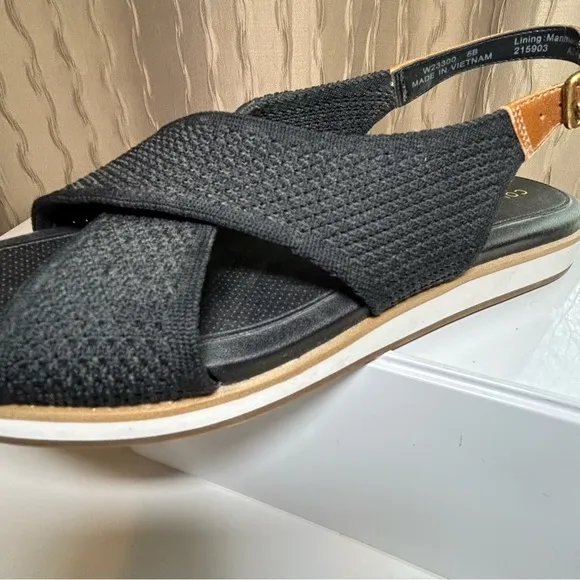 Cole Haan Mikaela Sitichlite Women's 6 Black Tan Crisscross Sandals W23300