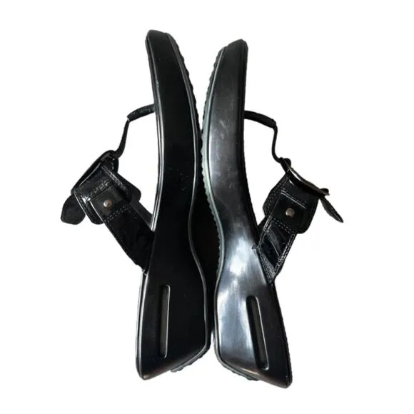 Cole Haan Nike air patent thong wedge sandals