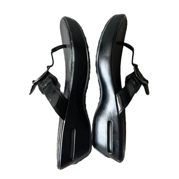 Cole Haan Nike air patent thong wedge sandals