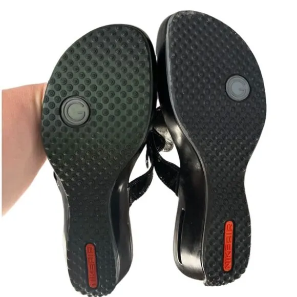 Cole Haan Nike air patent thong wedge sandals
