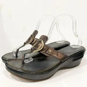 Cole Haan Nike Air Women’s Sandals Platform Slip On Sz 11D Brown Wedge