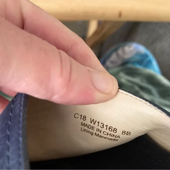 Cole Haan Suede Leather Blue Slip On Sandals Size 8B