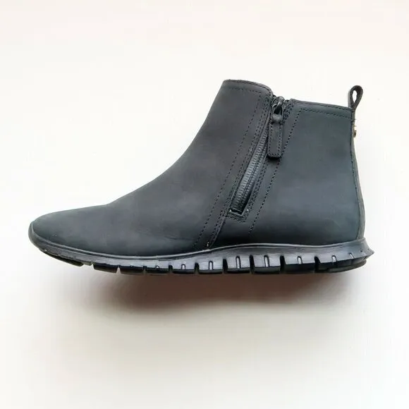 Cole Haan Zerogrand Black Nubuck Leather Waterproof Ankle Boots Booties Size 6