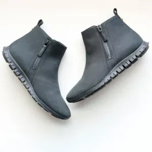 Cole Haan Zerogrand Black Nubuck Leather Waterproof Ankle Boots Booties Size 6
