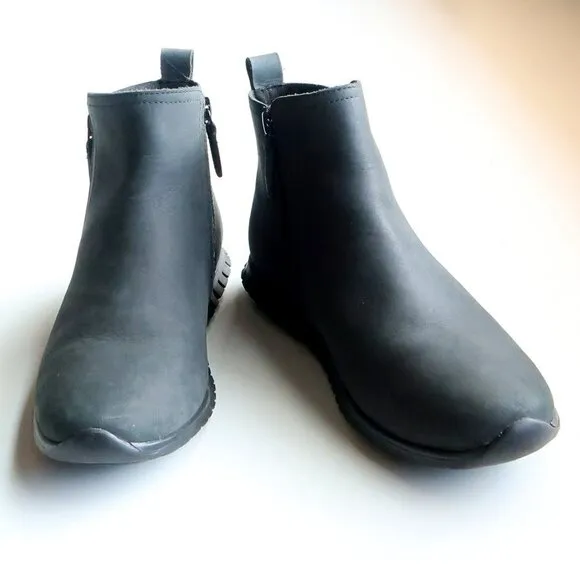 Cole Haan Zerogrand Black Nubuck Leather Waterproof Ankle Boots Booties Size 6
