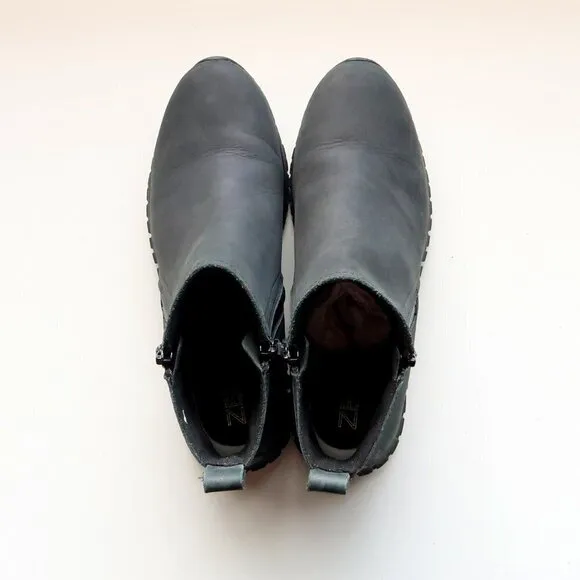 Cole Haan Zerogrand Black Nubuck Leather Waterproof Ankle Boots Booties Size 6