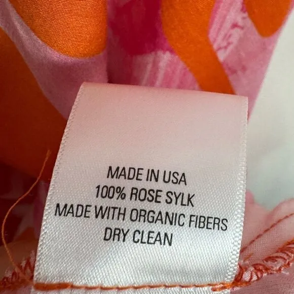 Collina Strada Rose Silk Pink Ruffle Market Dress