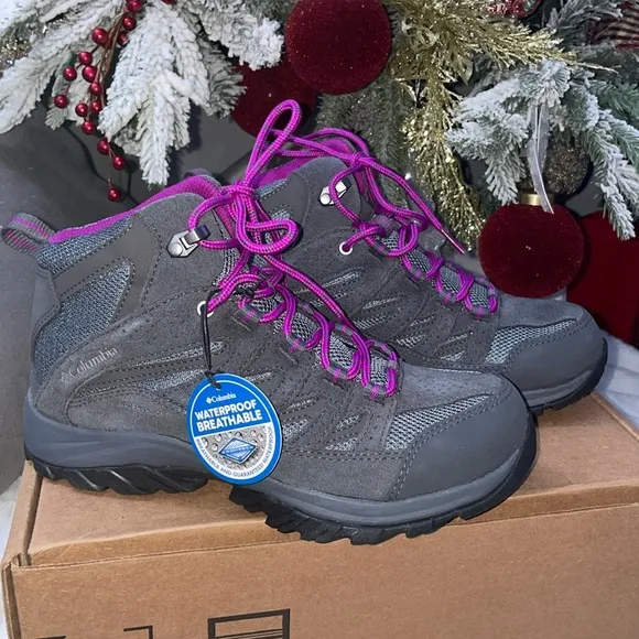 Columbia Crestwood Mid Waterproof Hiking Lace Up Leather Boots Women Size 7 New