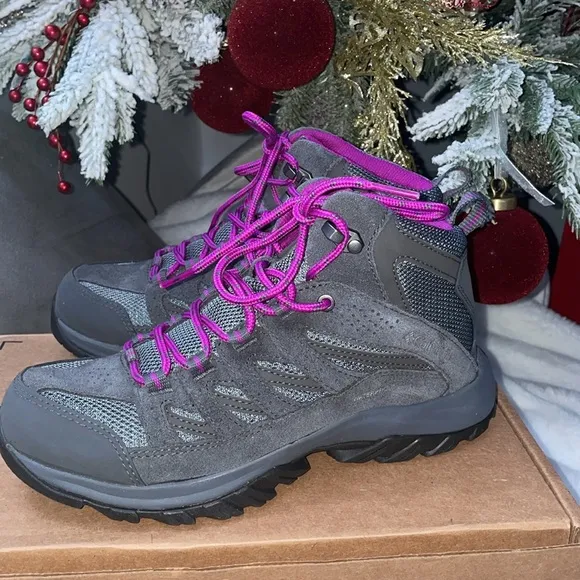 Columbia Crestwood Mid Waterproof Hiking Lace Up Leather Boots Women Size 7 New