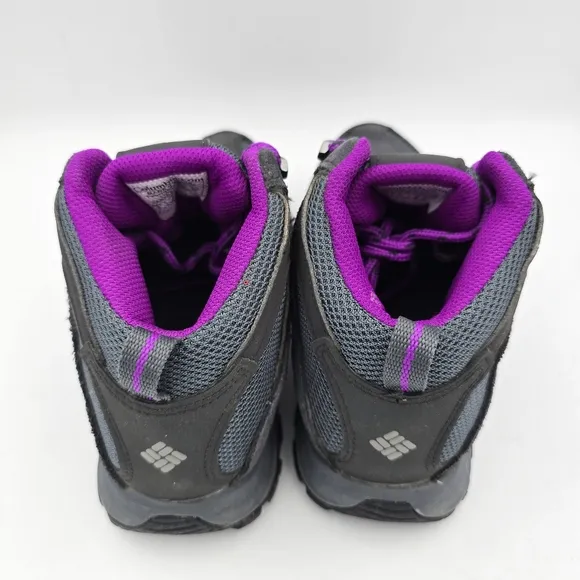 Columbia Crestwood Mid Waterproof Hiking Shoes, Graphite, Bright Plum, Women's 6