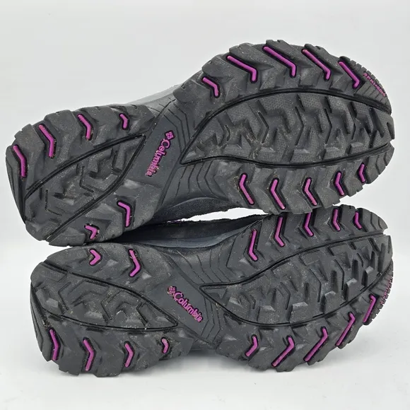 Columbia Crestwood Mid Waterproof Hiking Shoes, Graphite, Bright Plum, Women's 6