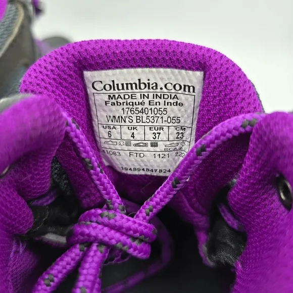 Columbia Crestwood Mid Waterproof Hiking Shoes, Graphite, Bright Plum, Women's 6