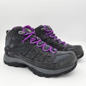 Columbia Crestwood Mid Waterproof Hiking Shoes, Graphite, Bright Plum, Women's 6