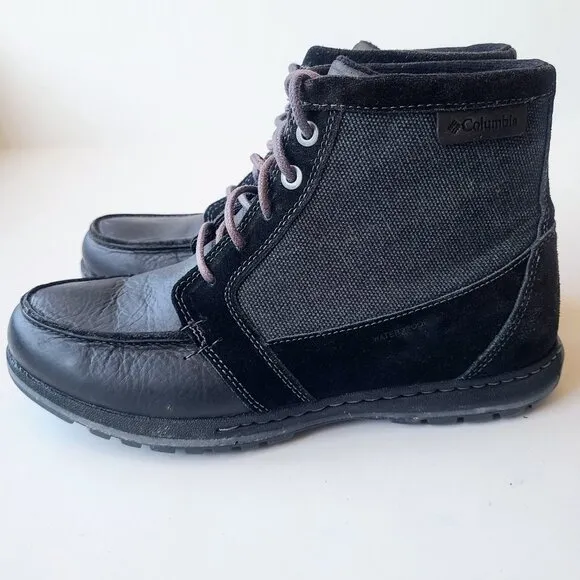 Columbia Men's Davenport PDX Waterproof Black Fog Lace Up Chukka Boots Size 8