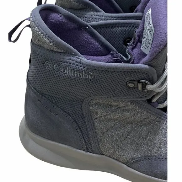 Columbia Nikiski Boots 503 Winter Snow Insulated Waterproof Purple Gray  10.5
