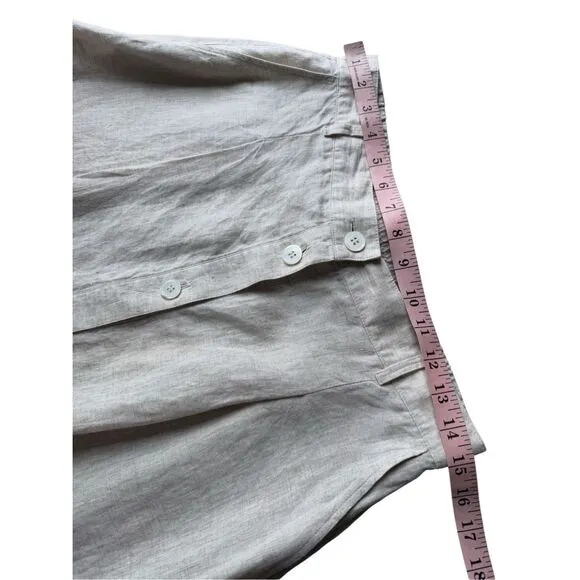 Comptoir des Cotonniers Linen Midi Skirt 0305 Natural Size 8