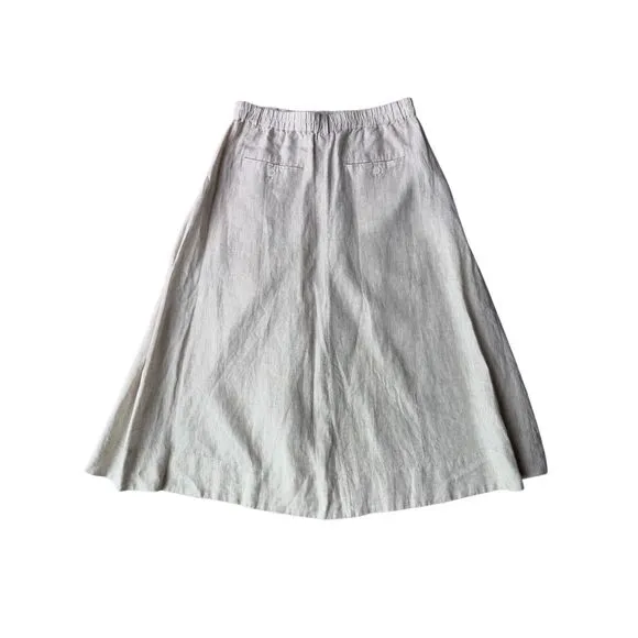 Comptoir des Cotonniers Linen Midi Skirt 0305 Natural Size 8