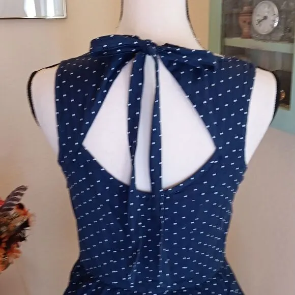 Comptoir Des Cottoniers Navy Dotted Dress. Coastal Cowgirl, Tomato Girl, Dots