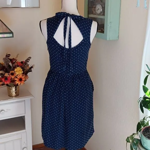 Comptoir Des Cottoniers Navy Dotted Dress. Coastal Cowgirl, Tomato Girl, Dots