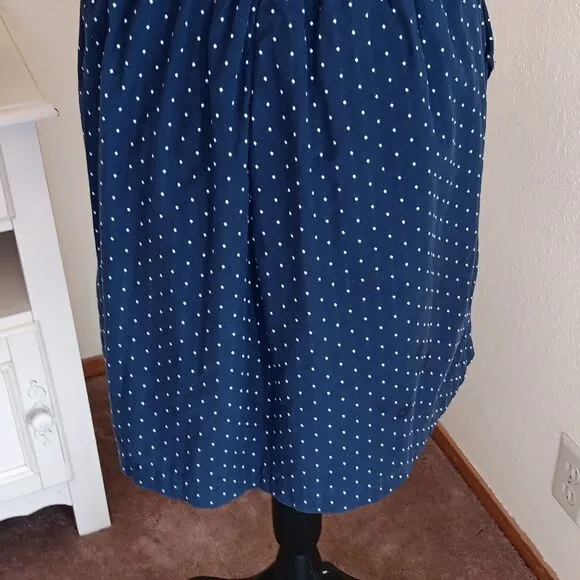 Comptoir Des Cottoniers Navy Dotted Dress. Coastal Cowgirl, Tomato Girl, Dots