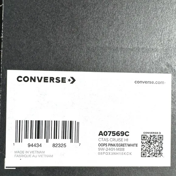 Converse Chuck Taylor Cruise High Top Pink Shoes Canvas Black Women Size A07569C