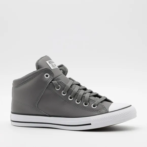 Converse Men's Chuck Taylor All Star High Street Faux Leather Shoes Gray Size 8