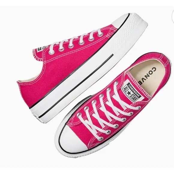 Converse Women's Chuck Taylor All Star Lift Platform Shoes Classic Pink Size 7.5