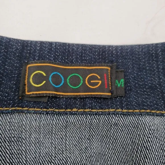Coogi Women's Embroidered Logo Denim Jean Trucker Jacket Size Medium