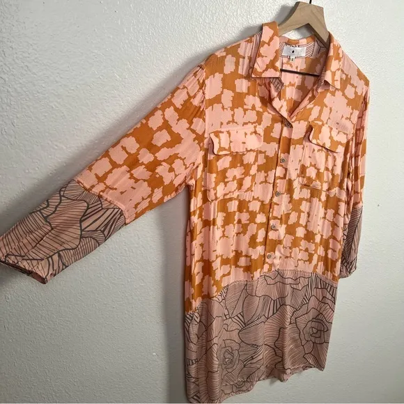 Corey Lynn Calter Paris Block Dress Orange Pink And Blue Sz4