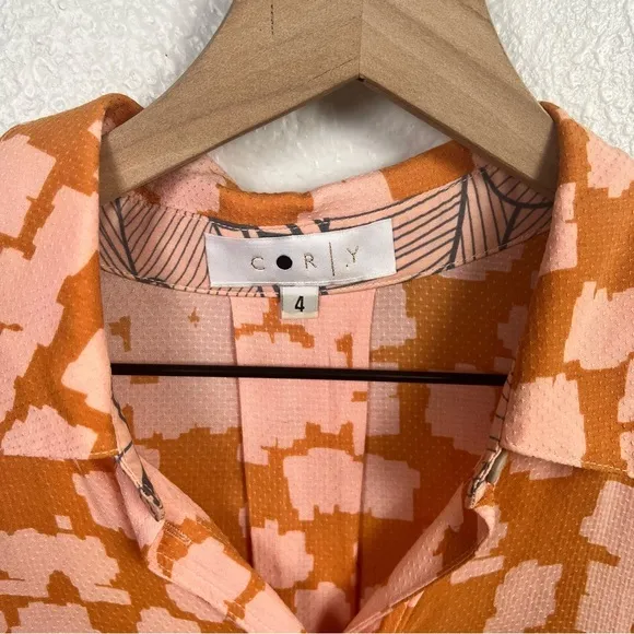 Corey Lynn Calter Paris Block Dress Orange Pink And Blue Sz4