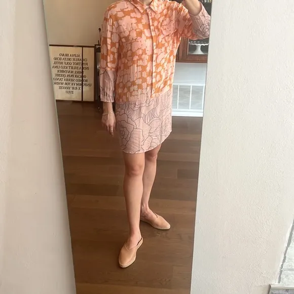 Corey Lynn Calter Paris Block Dress Orange Pink And Blue Sz4