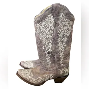 CORRAL WOMEN'S CRATER WITH BONE EMBROIDERY WESTERN BOOTS - SNIP TOE