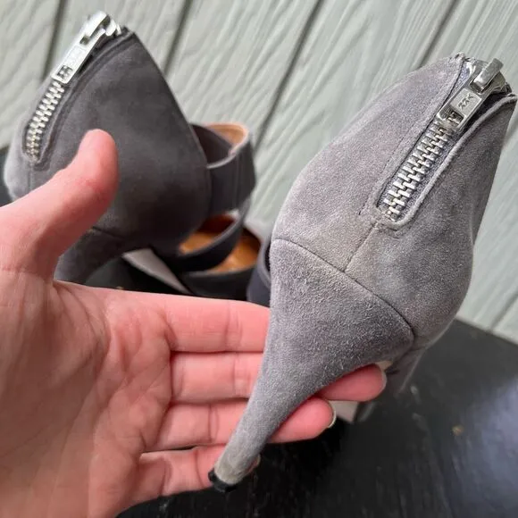 Corso Como Gray Suede Criss Cross Strap Heels Sz 9.5M
